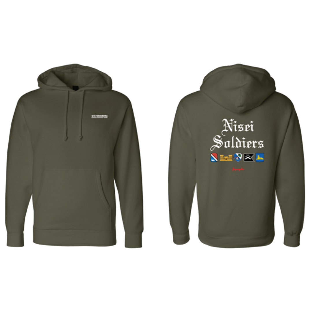 Japangeles x GFBNEC Nisei Soldiers Hoodie Green