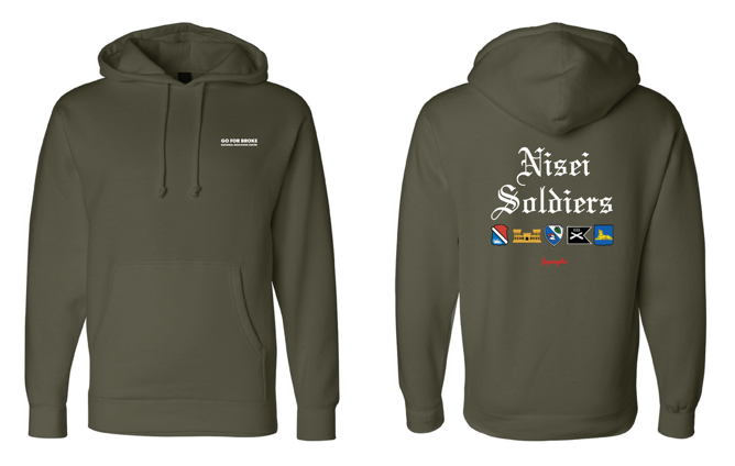 Japangeles x GFBNEC Nisei Soldiers Hoodie Green