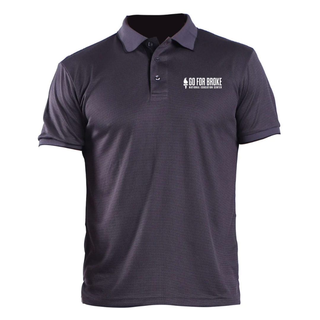 Men's Grey Textured Polo