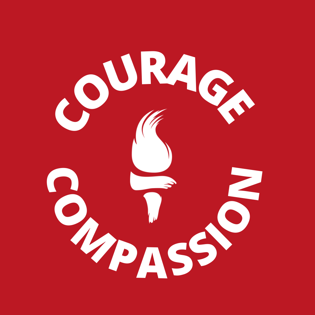 Courage and Compassion Sticker